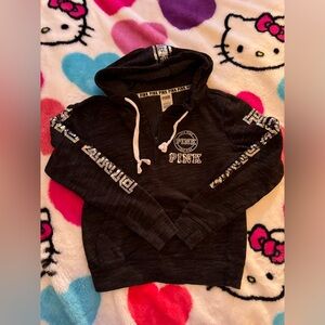 PINK Victoria’s Secret Black Sequin Hoodie